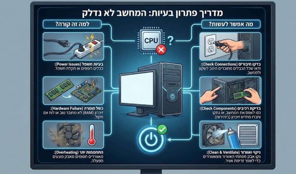 מחשב לא נדלק מחשב לא נדלק
