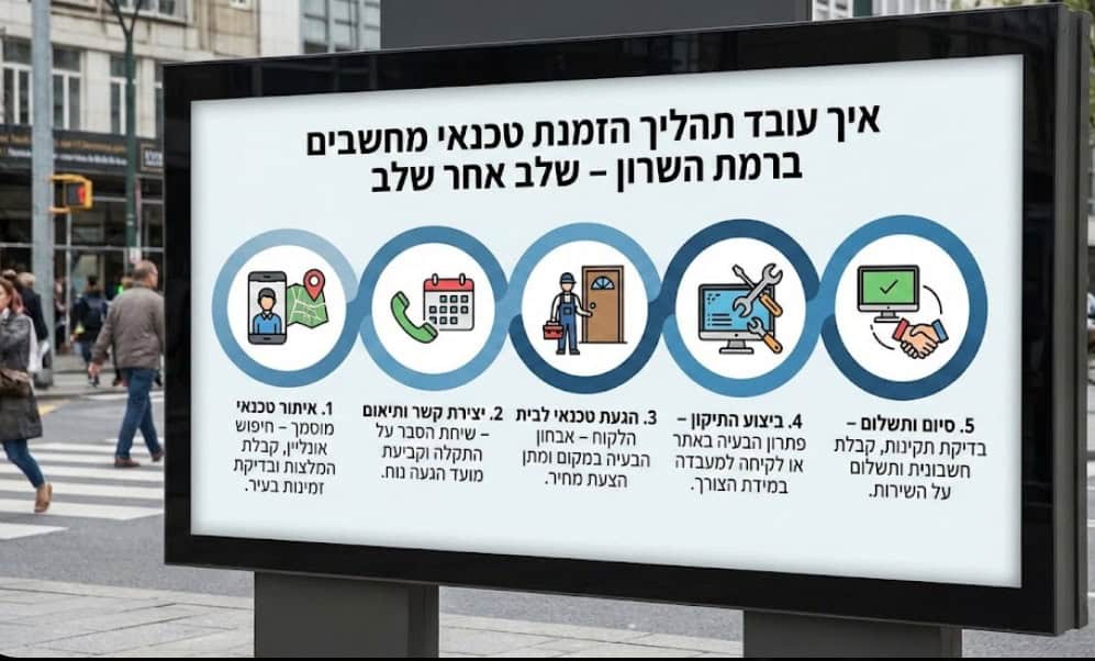 תהליך הזמנת טכנאי מחשבים ברמת השרון והסביבה תהליך הזמנת טכנאי מחשבים ברמת השרון והסביבה