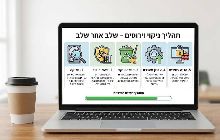תהליך ניקוי וירוסים שלב אחרי שלב תהליך ניקוי וירוסים שלב אחרי שלב